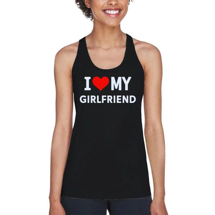 I Love My Hot Girlfriend I Heart My Hot Girlfriend Gf Couple Women's Racerback Tank