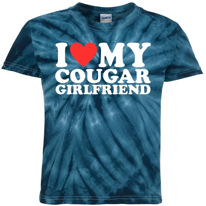 I Love My Cougar Girlfriend Funny Kids Tie-Dye T-Shirt