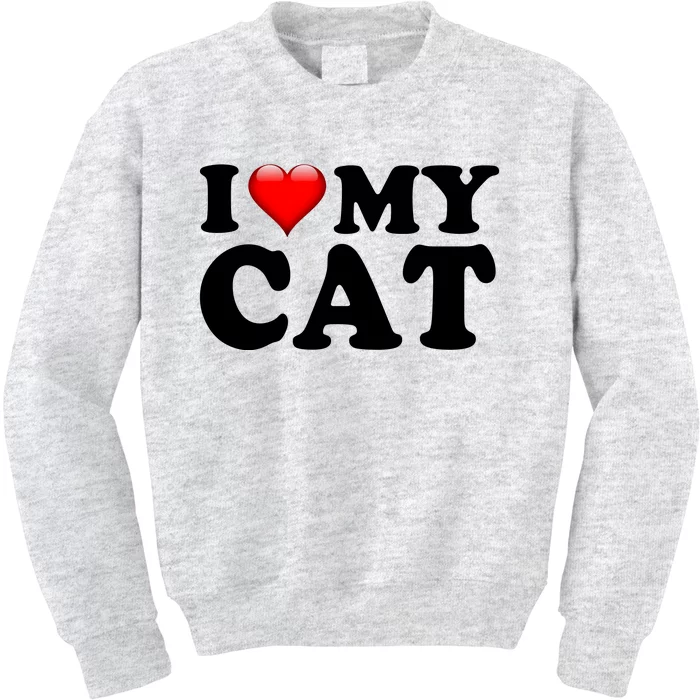 I Love My Cat Kids Sweatshirt