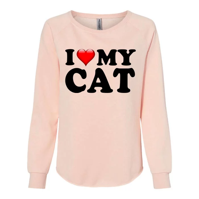 I Love My Cat Womens California Wash Sweatshirt