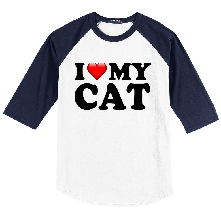 I Love My Cat Baseball Sleeve Shirt