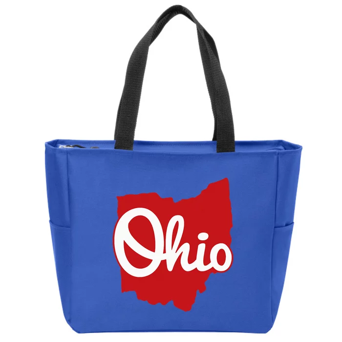 I Love My Ohio Home Script Ohio Zip Tote Bag