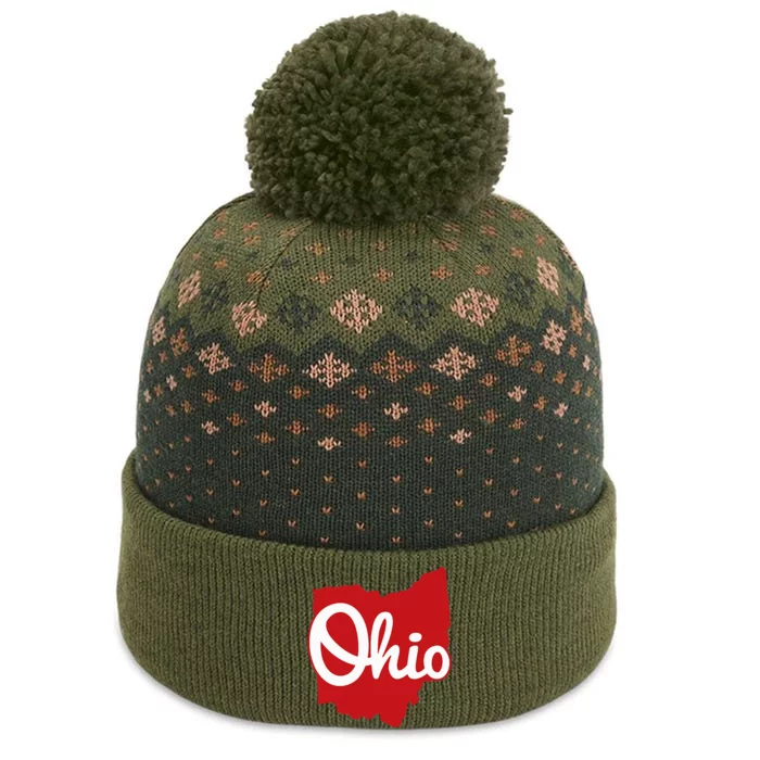 I Love My Ohio Home Script Ohio The Baniff Cuffed Pom Beanie