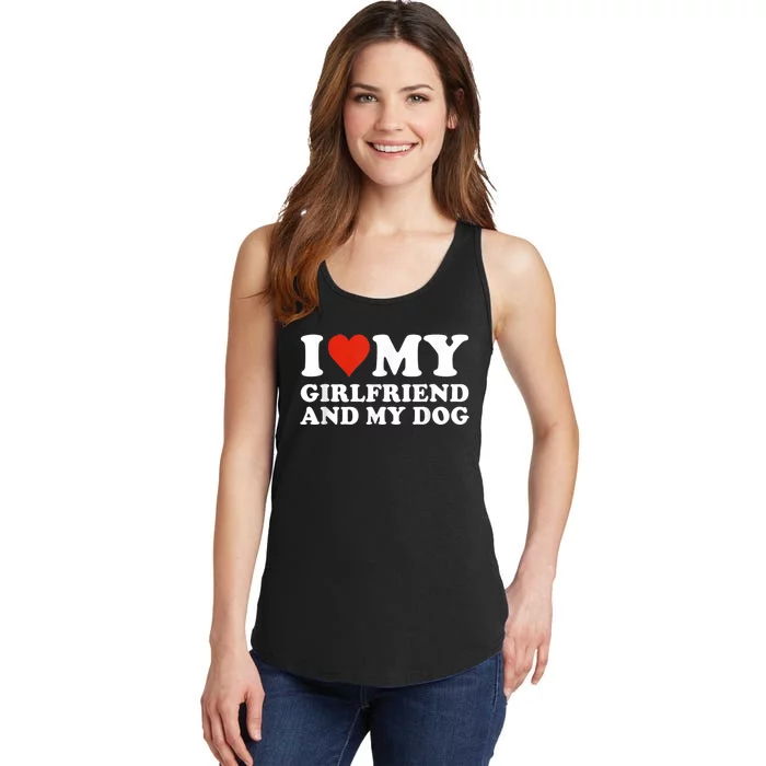 I Love My Girlfriend And My Dog Ladies Essential Tank