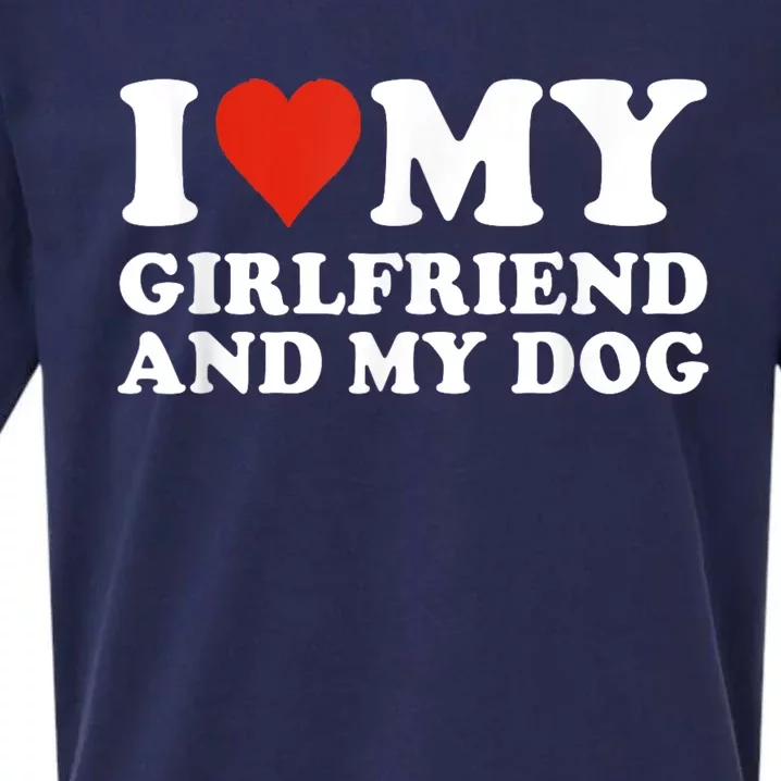 I Love My Girlfriend And My Dog Sueded Cloud Jersey T-Shirt