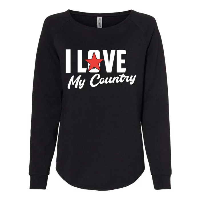 I Love My Country Awesome Freedom 4th Of July Bbq Party Gift Womens California Wash Sweatshirt