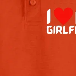 I Love My GF Girlfriend Heart Dry Zone Grid Performance Polo