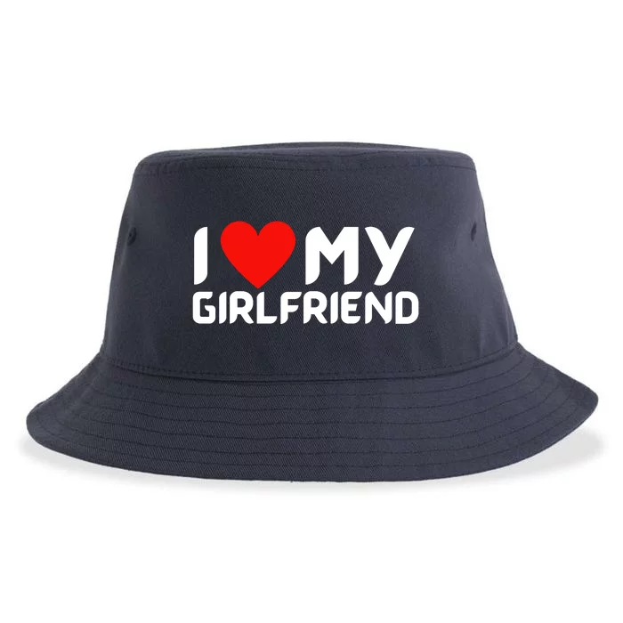 I Love My GF Girlfriend Heart Sustainable Bucket Hat