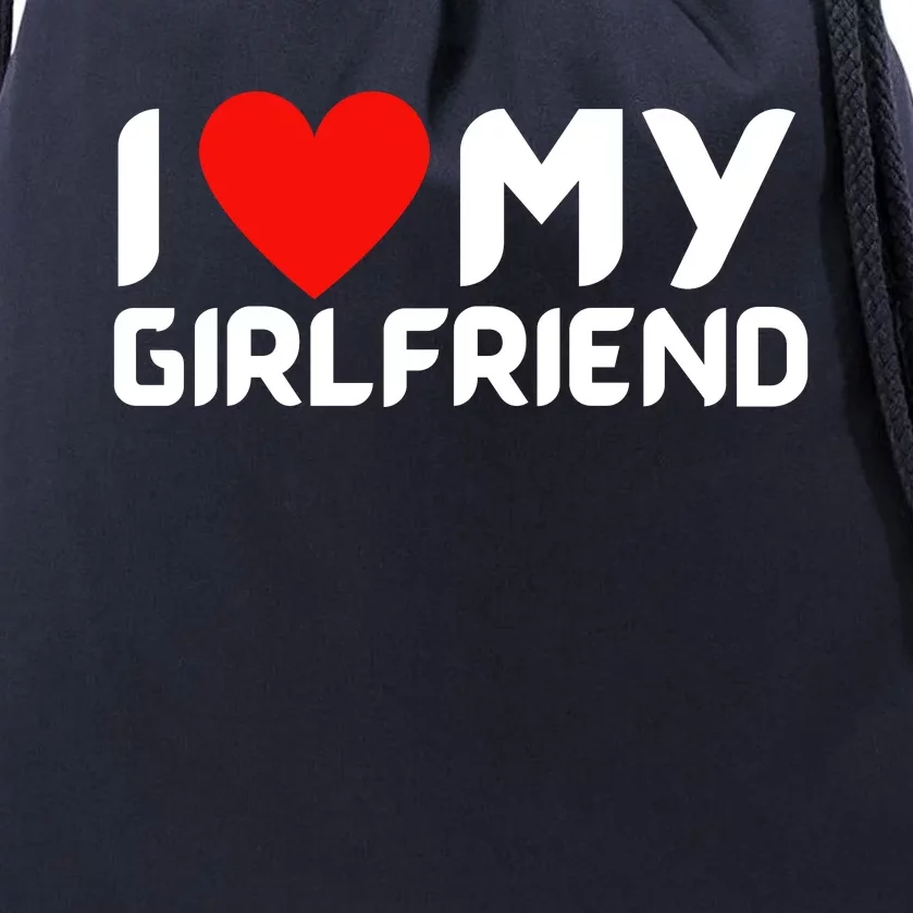 I Love My GF Girlfriend Heart Drawstring Bag