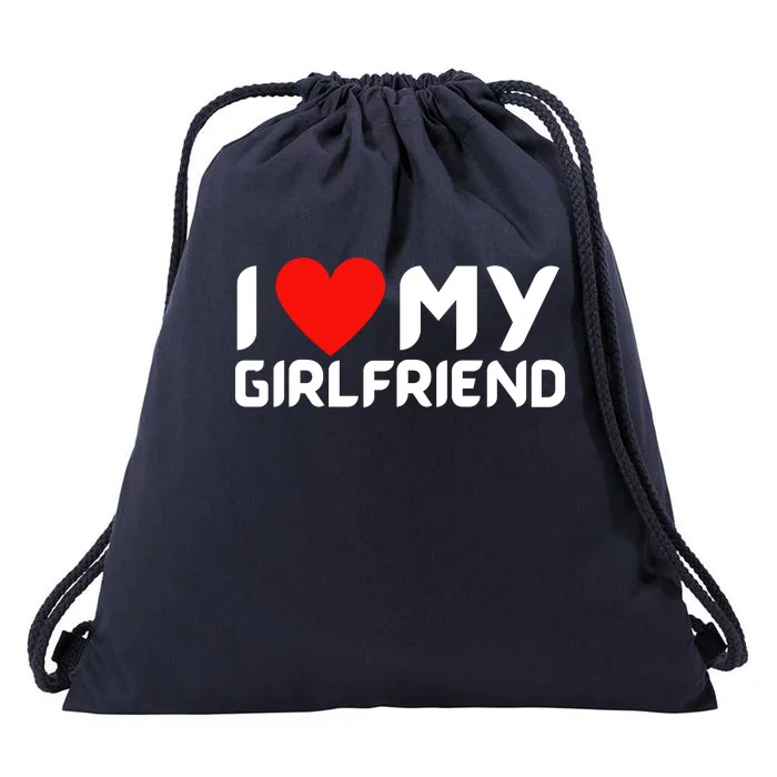 I Love My GF Girlfriend Heart Drawstring Bag