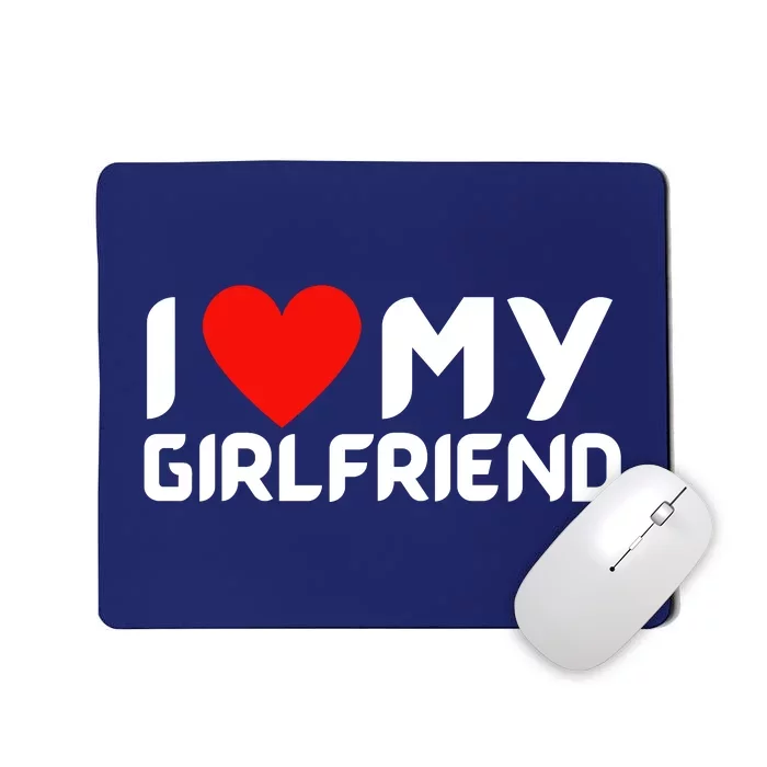 I Love My GF Girlfriend Heart Mousepad