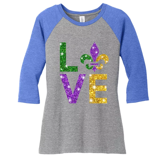 I Love Mardi Gras Mardi Gras Gift Gift Women's Tri-Blend 3/4-Sleeve Raglan Shirt