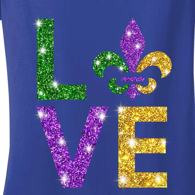 I Love Mardi Gras Mardi Gras Gift Gift Women's V-Neck T-Shirt