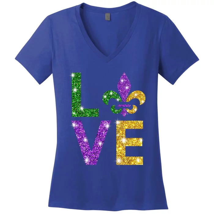 I Love Mardi Gras Mardi Gras Gift Gift Women's V-Neck T-Shirt