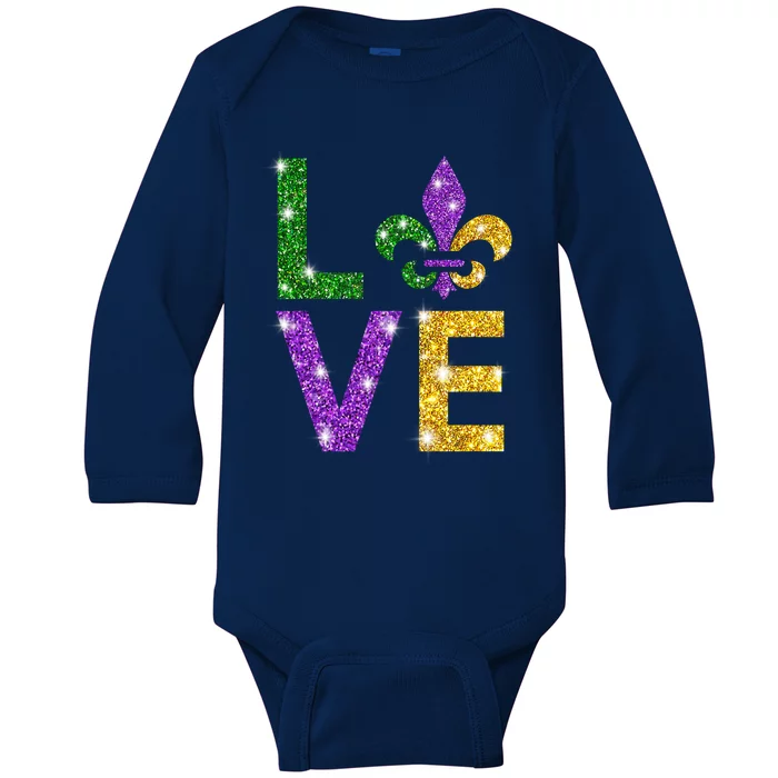 I Love Mardi Gras Mardi Gras Gift Gift Baby Long Sleeve Bodysuit