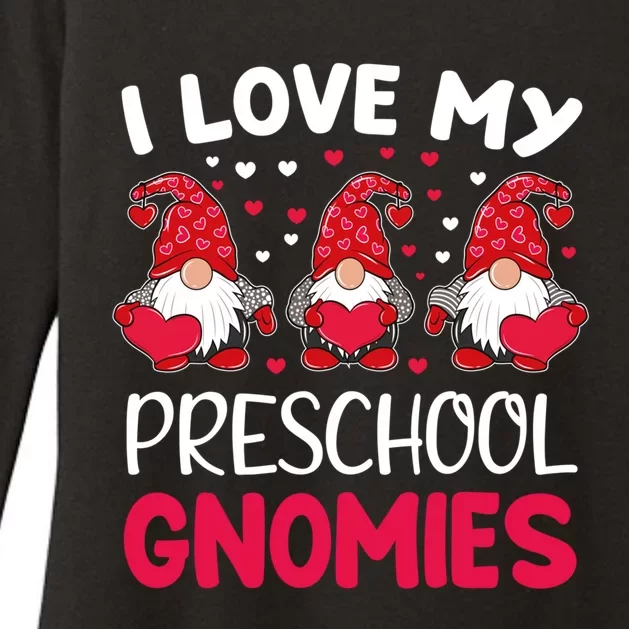 I Love My Preschool Gnomies Valentine's Day Teacher Funny Gift Meaningful Gift Womens CVC Long Sleeve Shirt