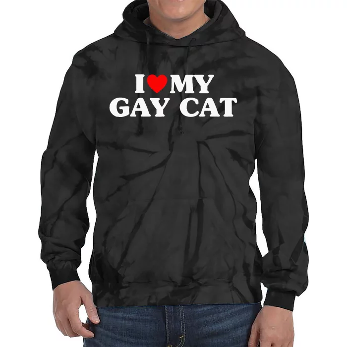 I Love My Cat Funny Tie Dye Hoodie