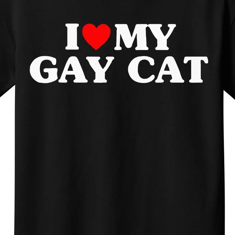 I Love My Cat Funny Kids T-Shirt