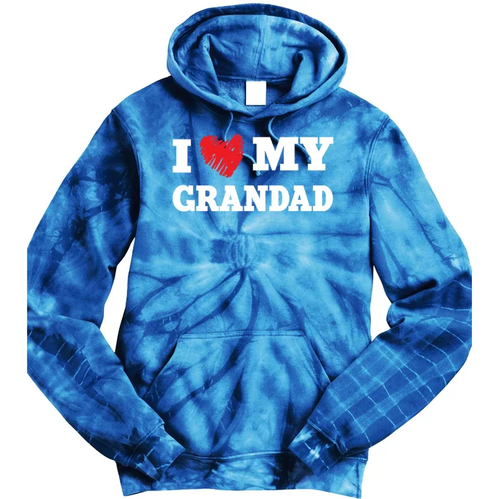 I Love My Grandad Favorite Family Member Valentines Gift Tie Dye Hoodie