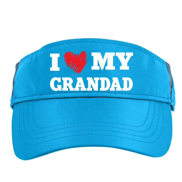 I Love My Grandad Favorite Family Member Valentines Gift Adult Drive Performance Visor