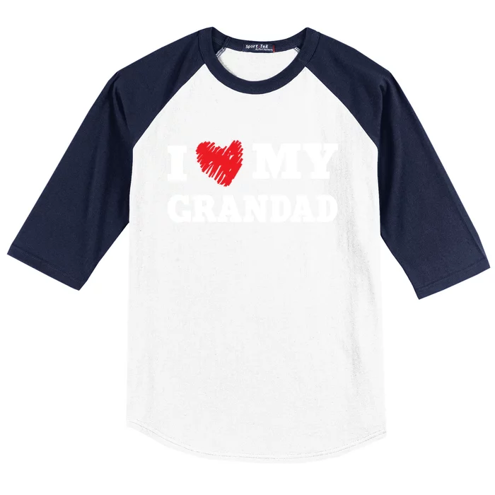 I Love My Grandad Favorite Family Member Valentines Gift Baseball Sleeve Shirt