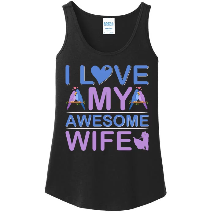 I Love My Awesome Wife Ladies Essential Tank