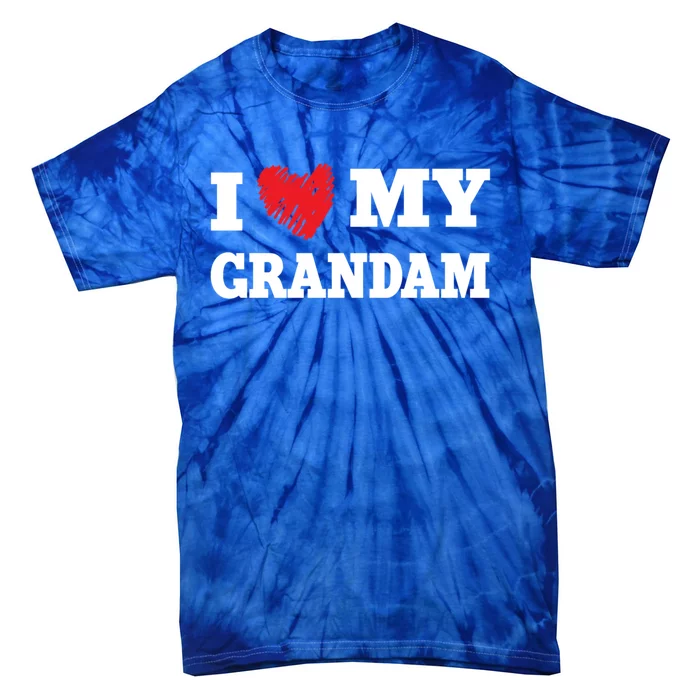 I Love My Grandam Favorite Family Member Valentines Gift Tie-Dye T-Shirt