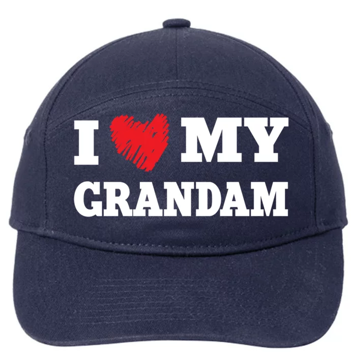 I Love My Grandam Favorite Family Member Valentines Gift 7-Panel Snapback Hat