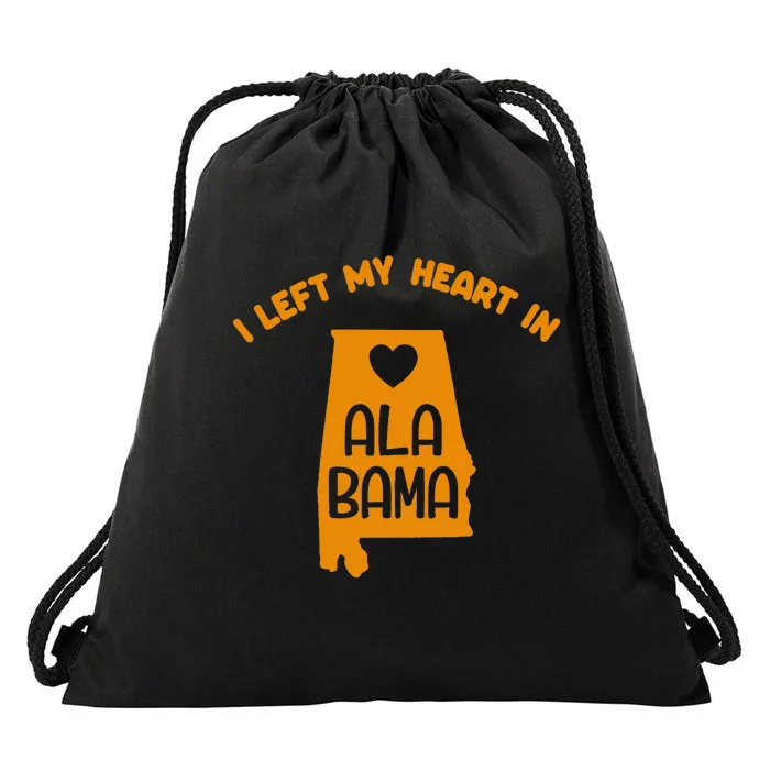 I Left My Heart In Alabama Us Vintage State Home American Al Drawstring Bag