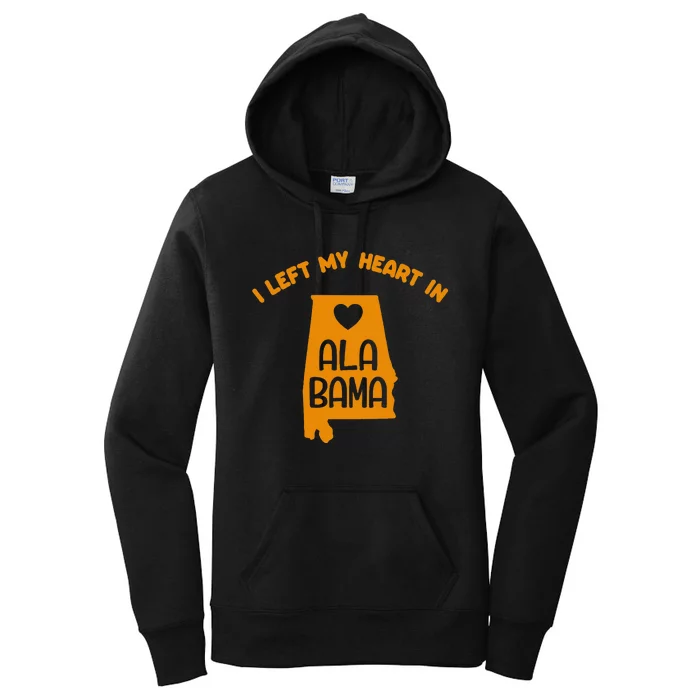 I Left My Heart In Alabama Us Vintage State Home American Al Women's Pullover Hoodie