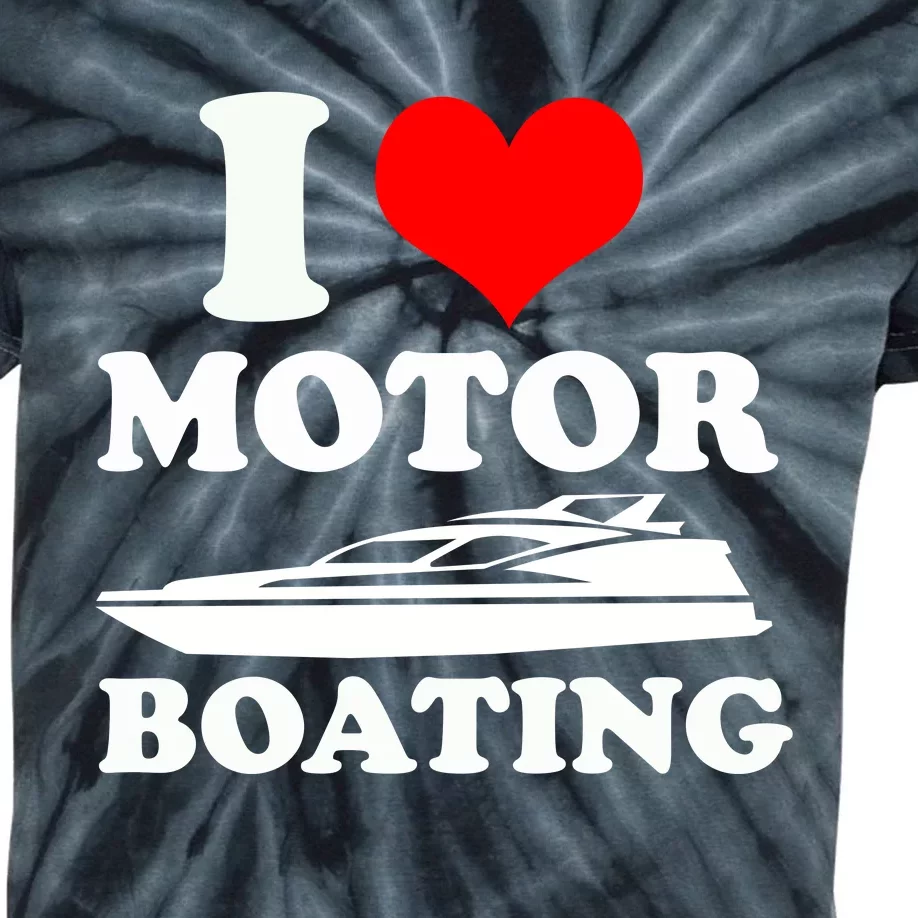 I Love Motor Boating Funny Boater Kids Tie-Dye T-Shirt