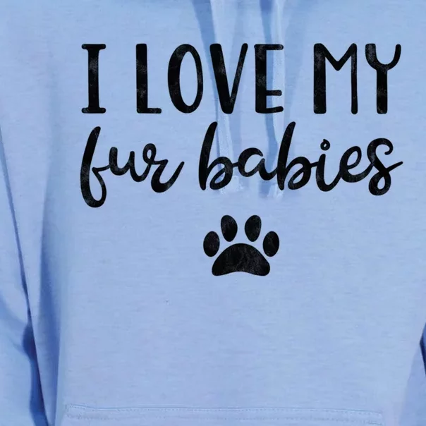 I Love My Fur Cool Gift Dog Cat Lover Mom Pet Gift Unisex Surf Hoodie