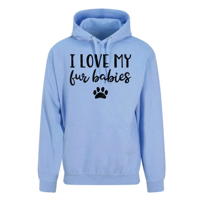 I Love My Fur Cool Gift Dog Cat Lover Mom Pet Gift Unisex Surf Hoodie