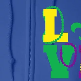 I Love Mardi Gras Tee Mardi Gras Mask Party Costume Great Gift Full Zip Hoodie