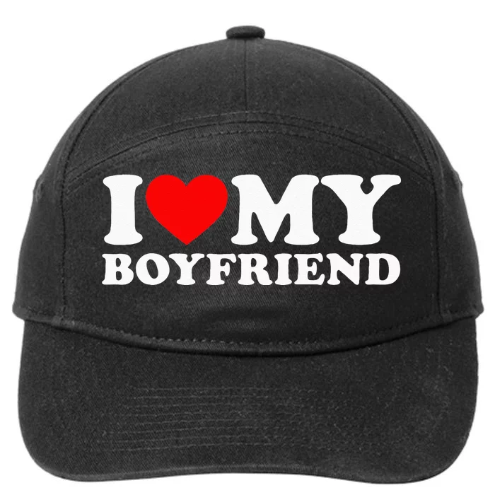 I Love My Boyfriend I Heart My Boyfriend 7-Panel Snapback Hat