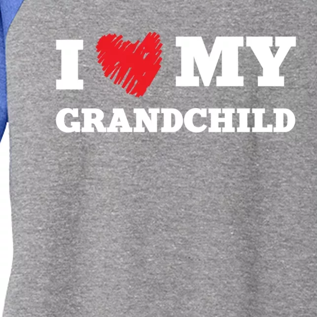 I Love My Grand Favorite Family Member Valentines Funny Gift Women's Tri-Blend 3/4-Sleeve Raglan Shirt