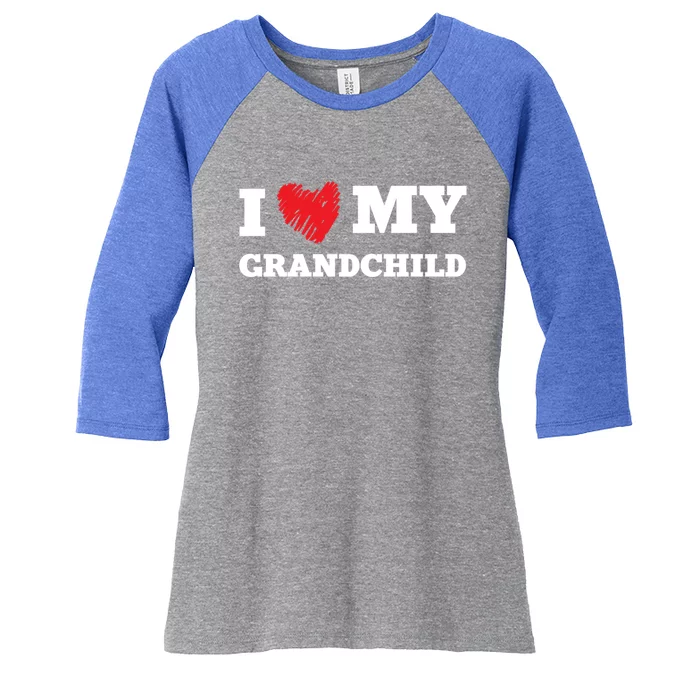 I Love My Grand Favorite Family Member Valentines Funny Gift Women's Tri-Blend 3/4-Sleeve Raglan Shirt