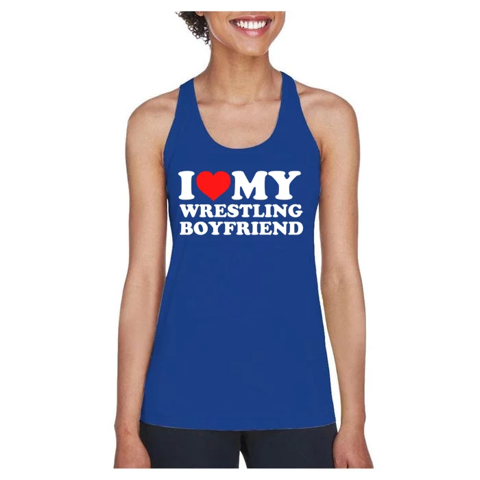 I Love My Wrestling Friend Meaningful Gift Women's Racerback Tank