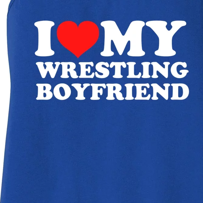 I Love My Wrestling Friend Meaningful Gift Women's Racerback Tank