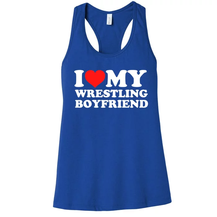 I Love My Wrestling Friend Meaningful Gift Women's Racerback Tank