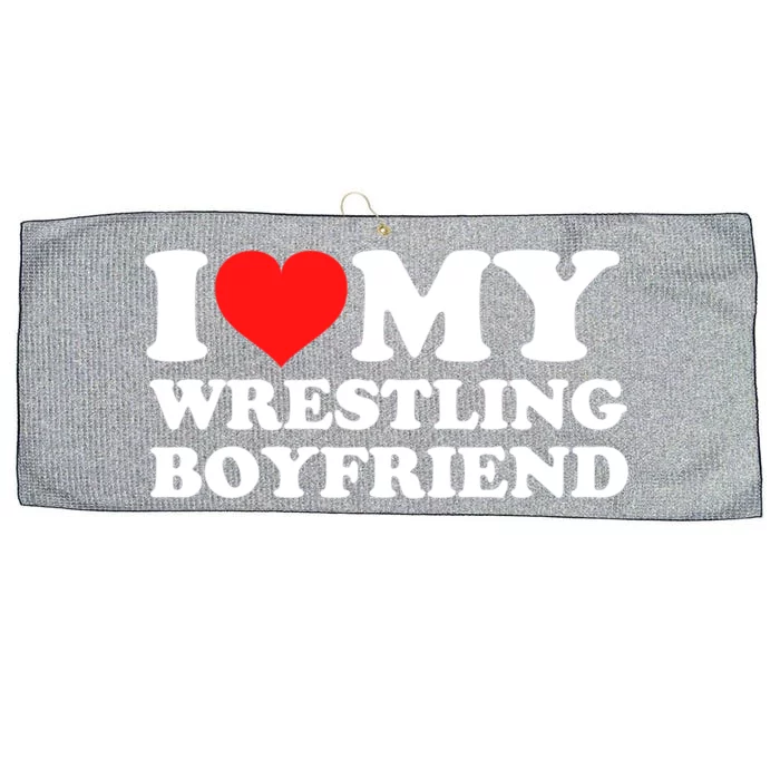 I Love My Wrestling Friend Meaningful Gift Large Microfiber Waffle Golf Towel