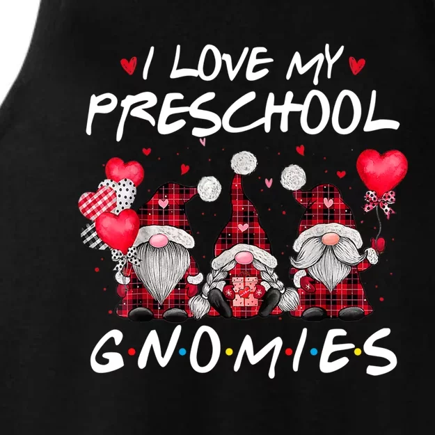 I Love My Preschool Gnomies Valentine's Day Teacher Funny Gift Meaningful Gift Ladies Tri-Blend Wicking Tank