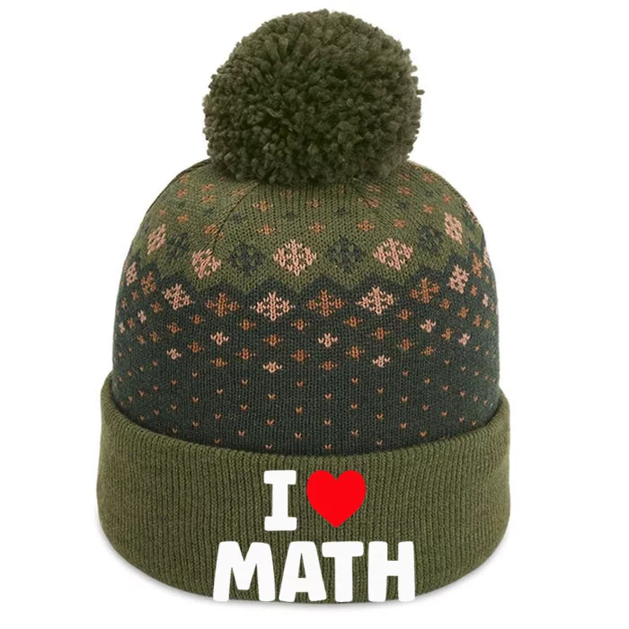 I Love Math I Heart Math Lover Mathematics The Baniff Cuffed Pom Beanie