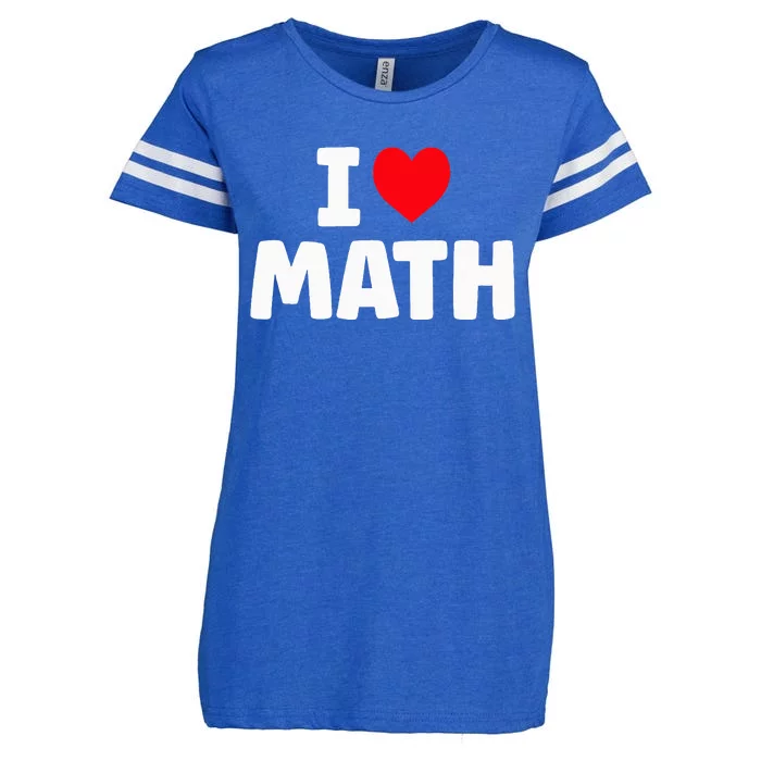 I Love Math I Heart Math Lover Mathematics Enza Ladies Jersey Football T-Shirt