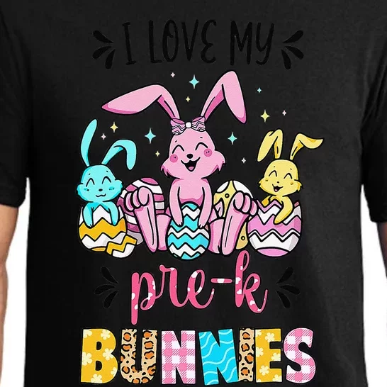 I Love My Pre K Bunnies Cute Teacher Easter Day Bunny Egg Pajama Set