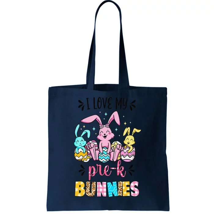 I Love My Pre K Bunnies Cute Teacher Easter Day Bunny Egg Tote Bag