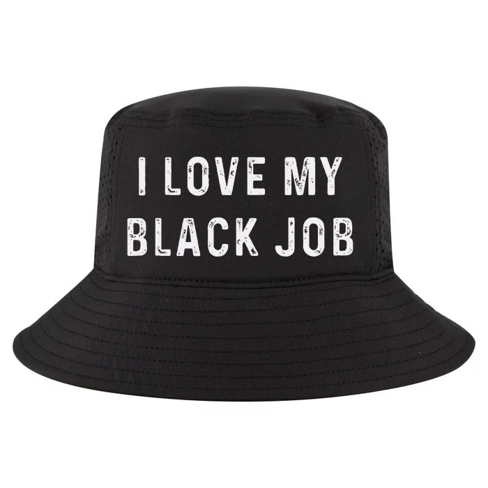 I Love My Black Job Heart Distressed Cool Comfort Performance Bucket Hat