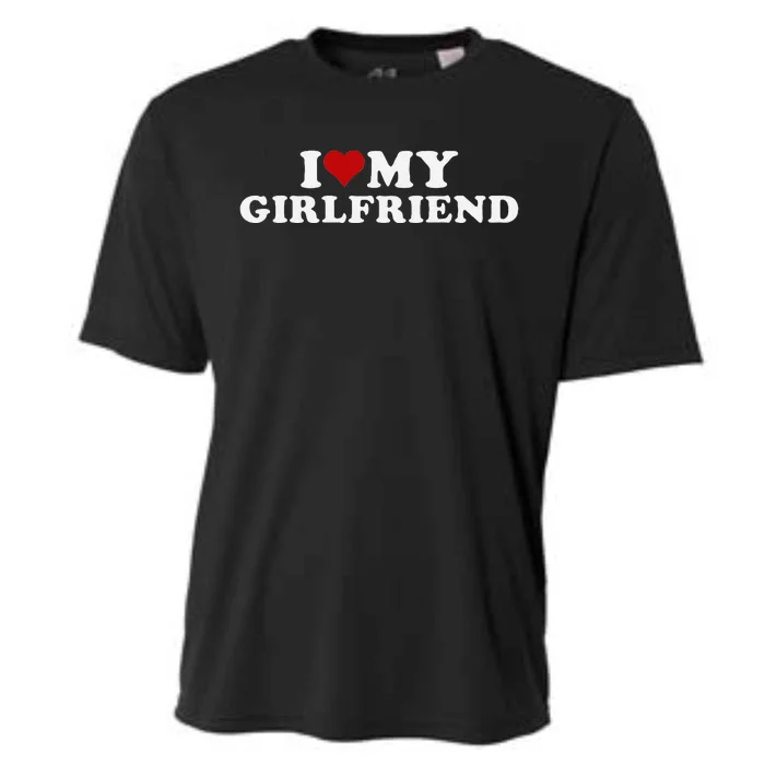 I Love My Hot Girlfriend Heart Design Cooling Performance Crew T-Shirt