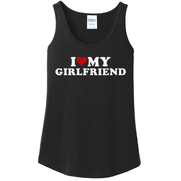 I Love My Hot Girlfriend Heart Design Ladies Essential Tank