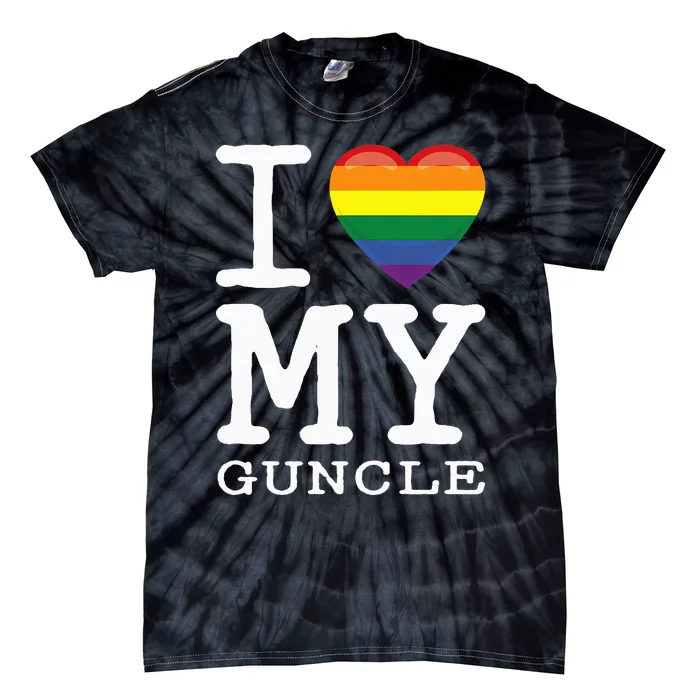 I Love My Guncle Gay Homosexual Rainbow Heart Uncle Nephew Tie-Dye T-Shirt